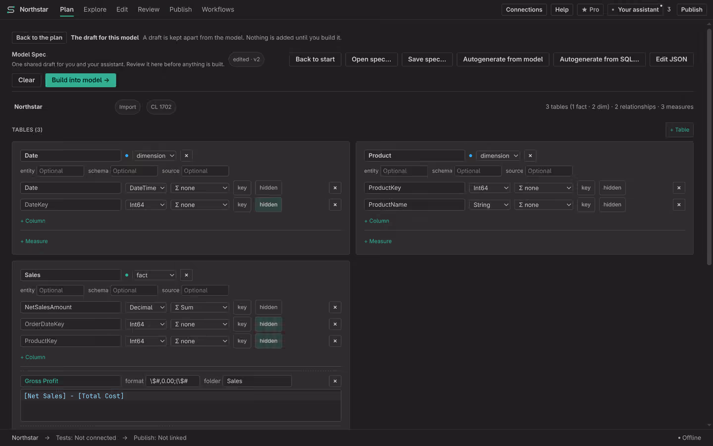 Structured Model Spec and reviewed build preview